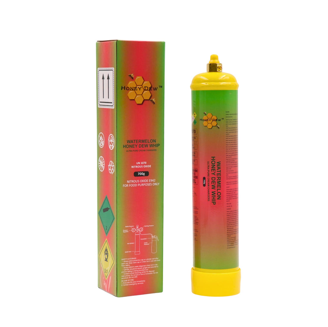 HoneyDew 700 gram Watermelon Ultra Pure Whip Cream Charger – Case of 6