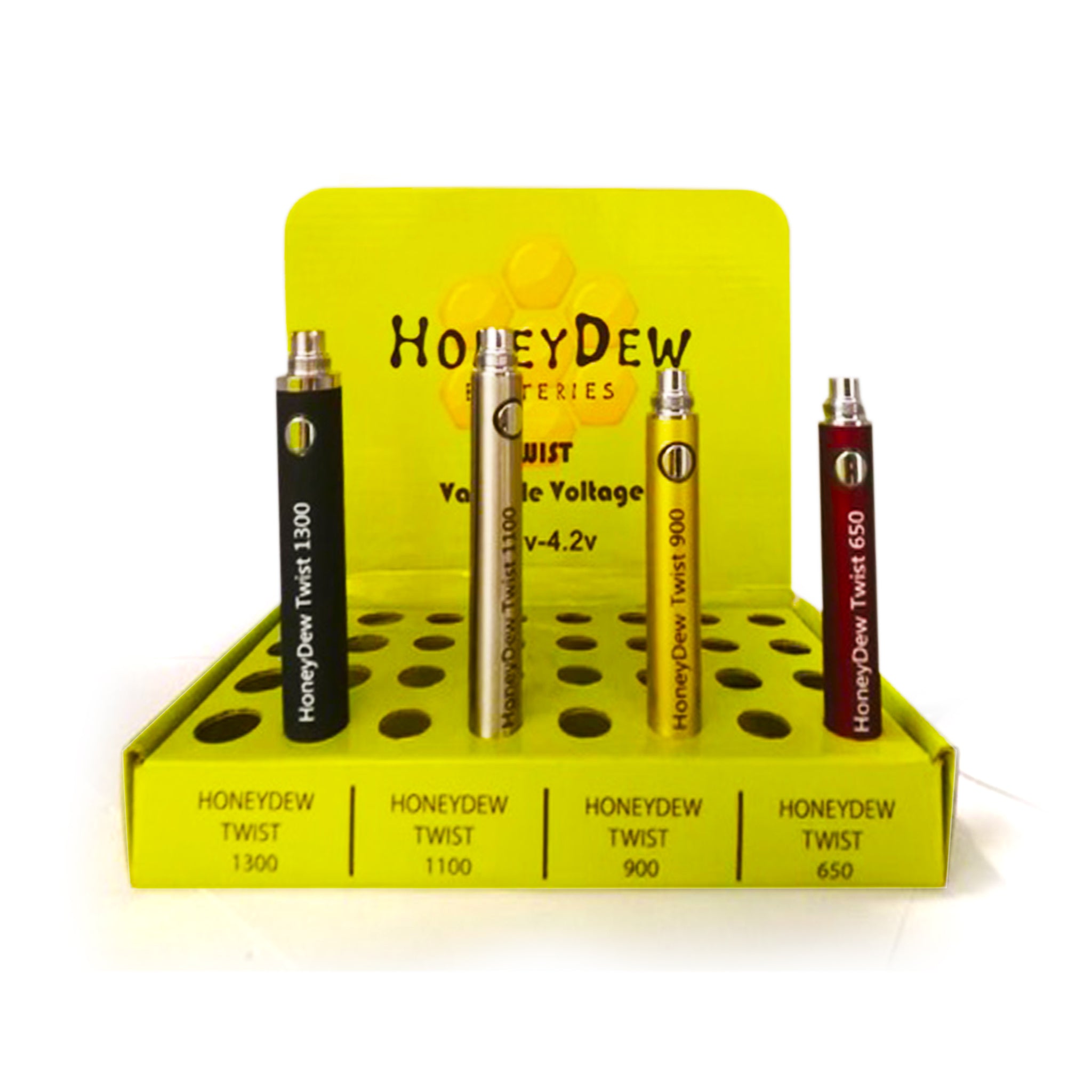 Twist Variable Voltage Vaporizer Battery 1300, 1100, 900 and 650mAh